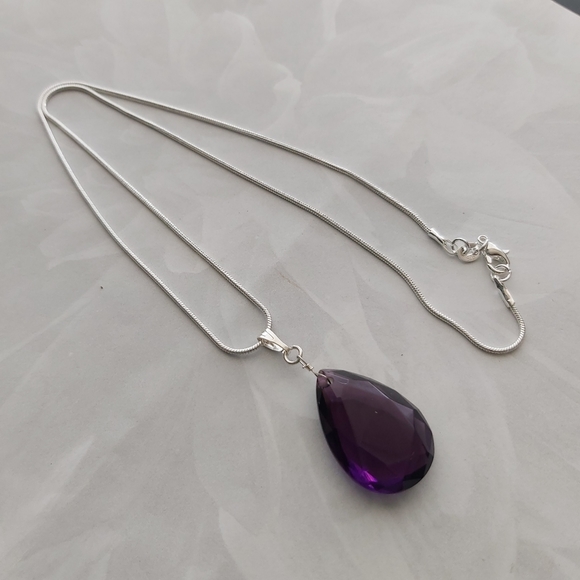 Amethysts Sterling Silver Necklace - Picture 1 of 6